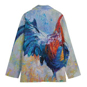 Rooster Painting Print Women's Blazer