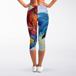 Rooster Painting Print Women's Capri Leggings