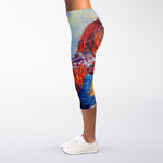 Rooster Painting Print Women's Capri Leggings