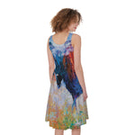 Rooster Painting Print Women's Sleeveless Dress