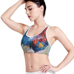Rooster Painting Print Women's Sports Bra