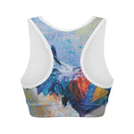 Rooster Painting Print Women's Sports Bra
