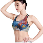 Rooster Painting Print Women's Sports Bra