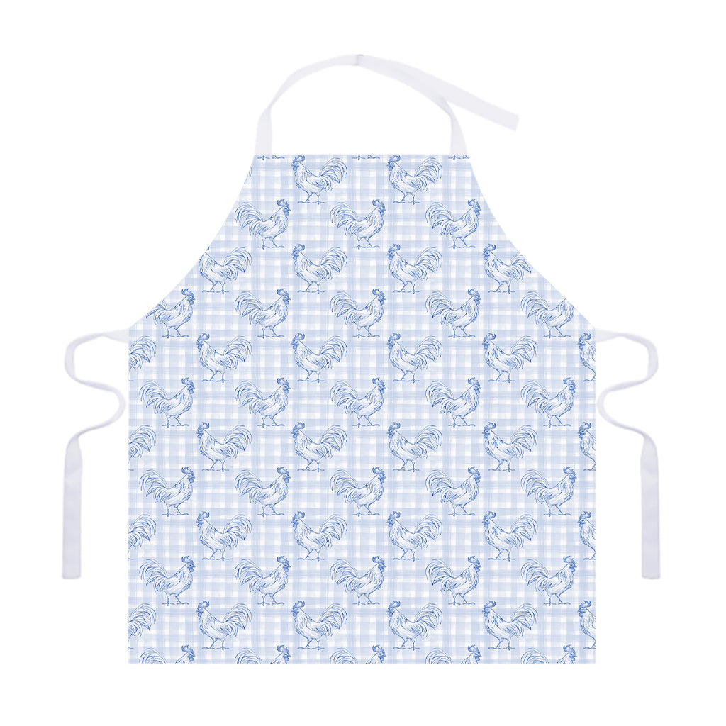 Rooster Plaid Pattern Print Adjustable Apron