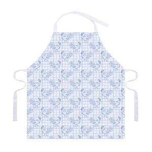 Rooster Plaid Pattern Print Adjustable Apron