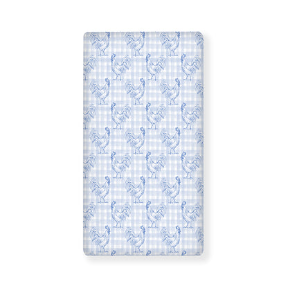 Rooster Plaid Pattern Print Baby Crib Sheet