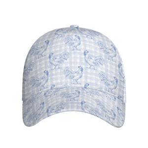 Rooster Plaid Pattern Print Baseball Cap