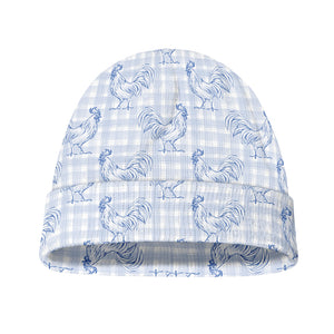 Rooster Plaid Pattern Print Beanie