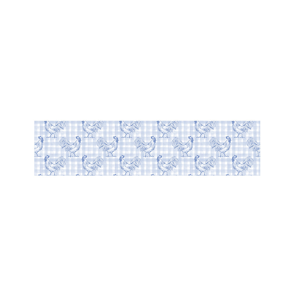Rooster Plaid Pattern Print Bed Runner