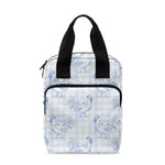 Rooster Plaid Pattern Print Bible Tote Bag