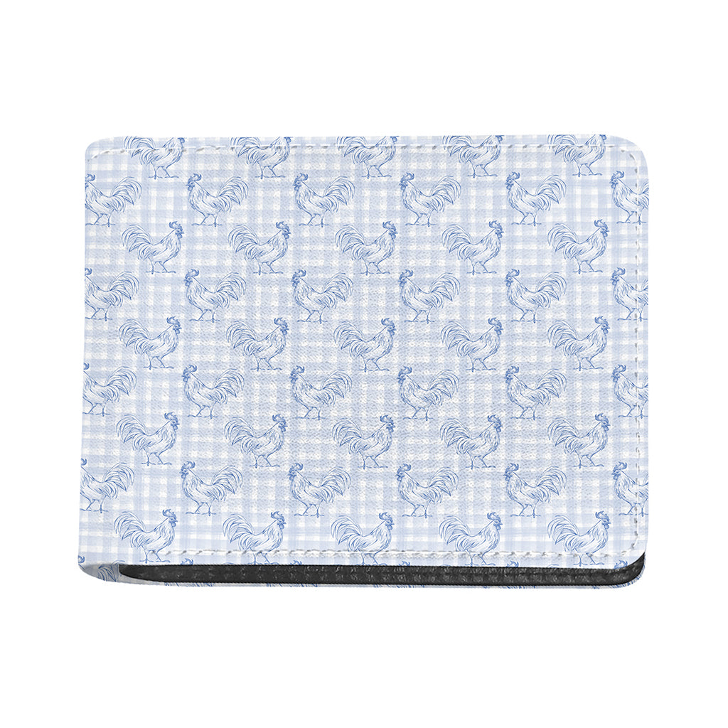 Rooster Plaid Pattern Print Bifold Wallet