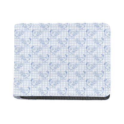 Rooster Plaid Pattern Print Bifold Wallet