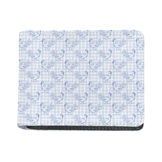 Rooster Plaid Pattern Print Bifold Wallet