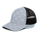 Rooster Plaid Pattern Print Black Mesh Trucker Cap