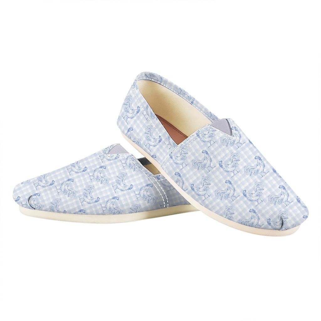 Rooster Plaid Pattern Print Casual Shoes