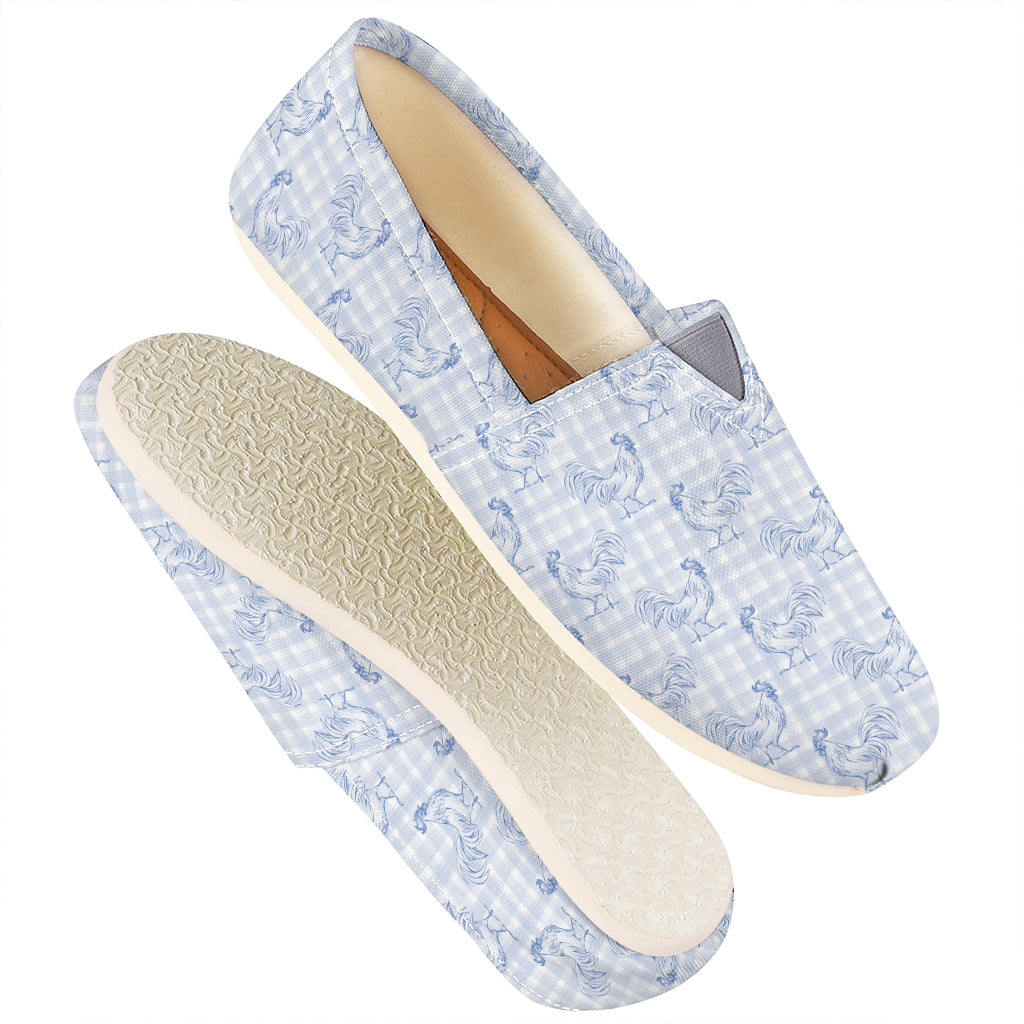 Rooster Plaid Pattern Print Casual Shoes