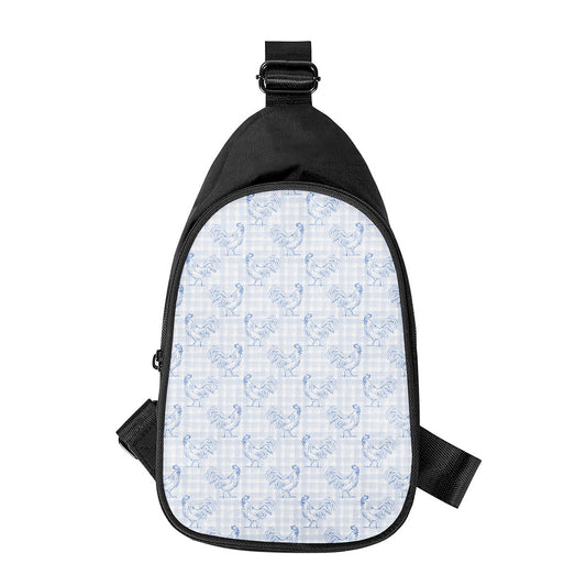 Rooster Plaid Pattern Print Chest Bag