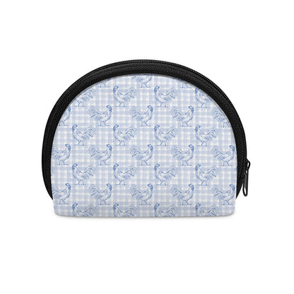 Rooster Plaid Pattern Print Coin Purse