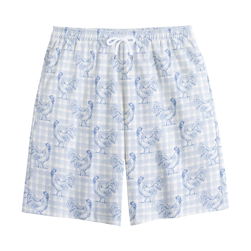 Rooster Plaid Pattern Print Cotton Shorts