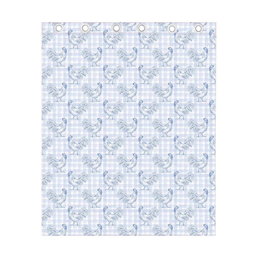 Rooster Plaid Pattern Print Curtain