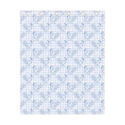 Rooster Plaid Pattern Print Curtain
