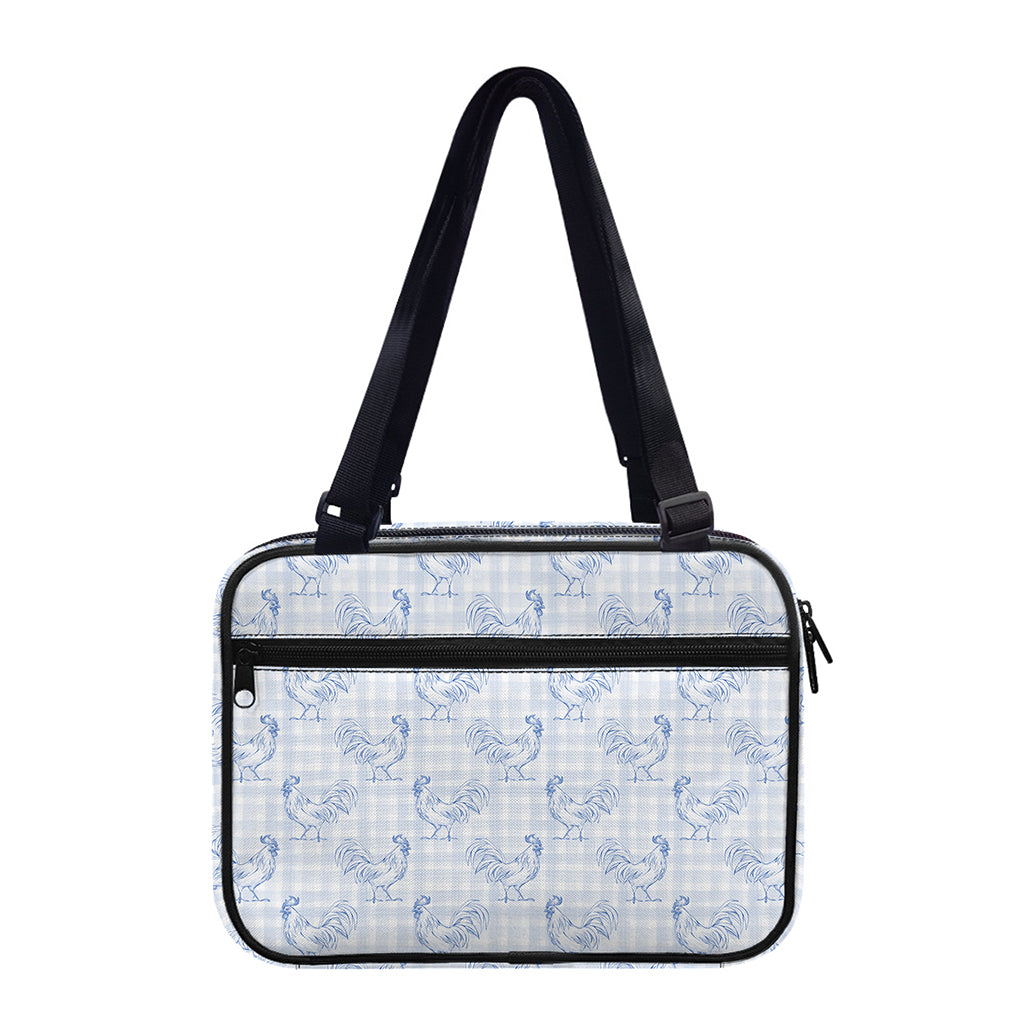 Rooster Plaid Pattern Print Double Strap Bible Bag