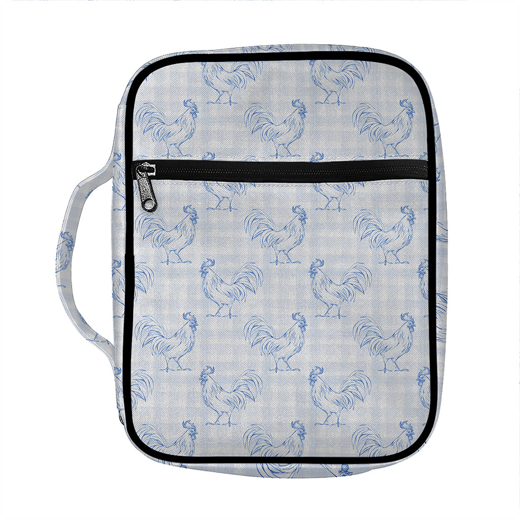 Rooster Plaid Pattern Print Front Pocket Bible Bag