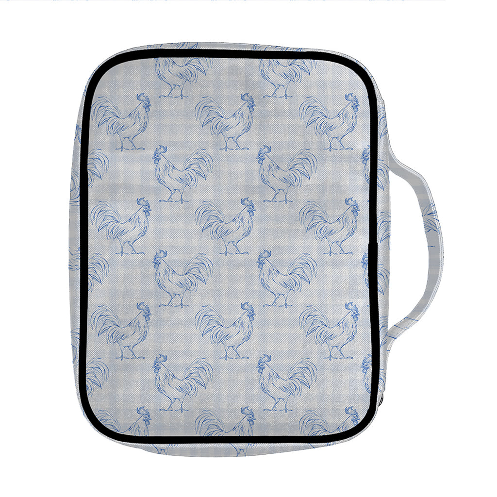 Rooster Plaid Pattern Print Front Pocket Bible Bag