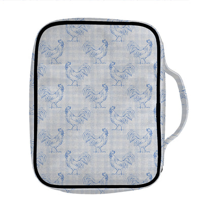 Rooster Plaid Pattern Print Front Pocket Bible Bag