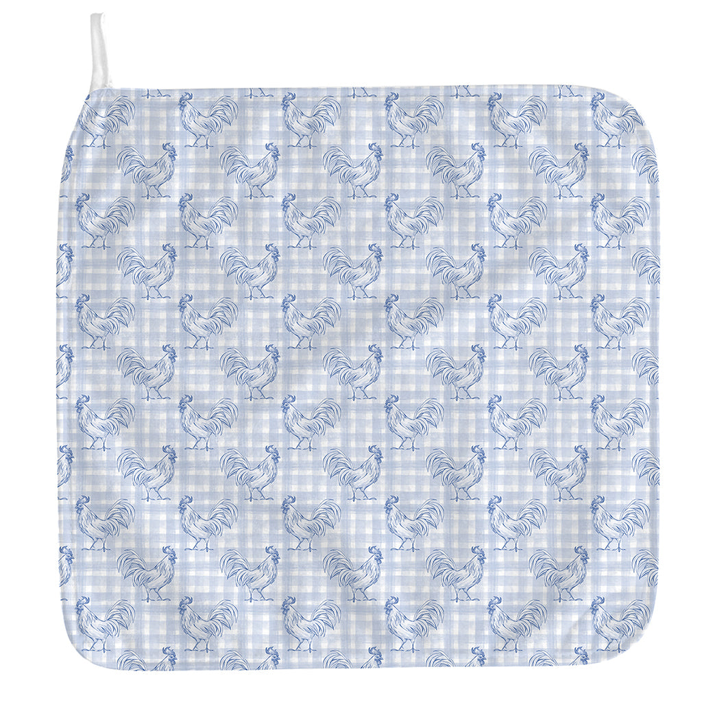 Rooster Plaid Pattern Print Hand Towel