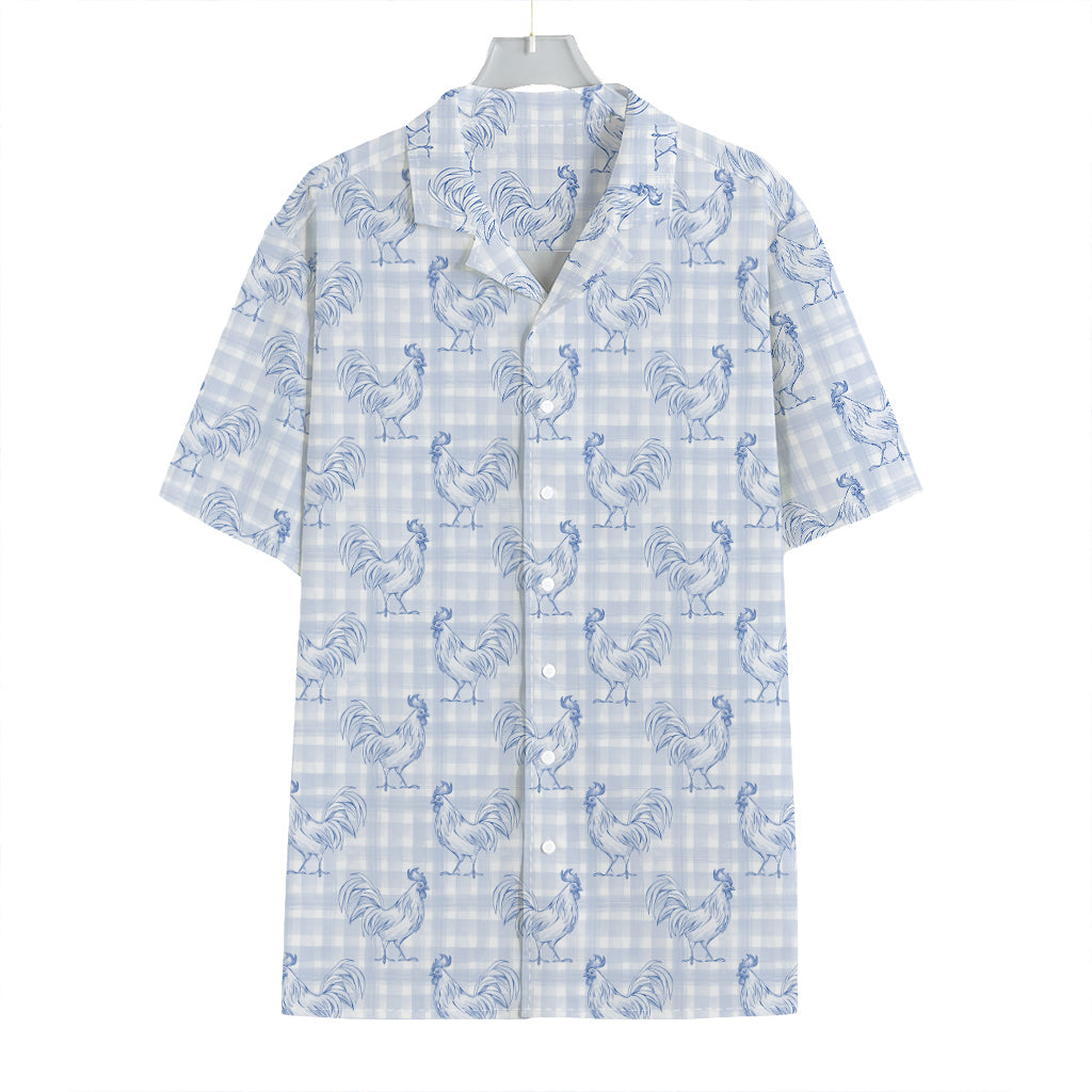 Rooster Plaid Pattern Print Hawaiian Shirt