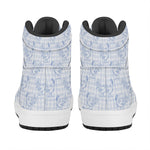 Rooster Plaid Pattern Print High Top Leather Sneakers