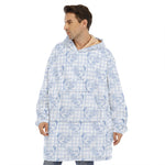 Rooster Plaid Pattern Print Hoodie Blanket