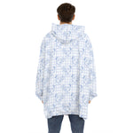 Rooster Plaid Pattern Print Hoodie Blanket
