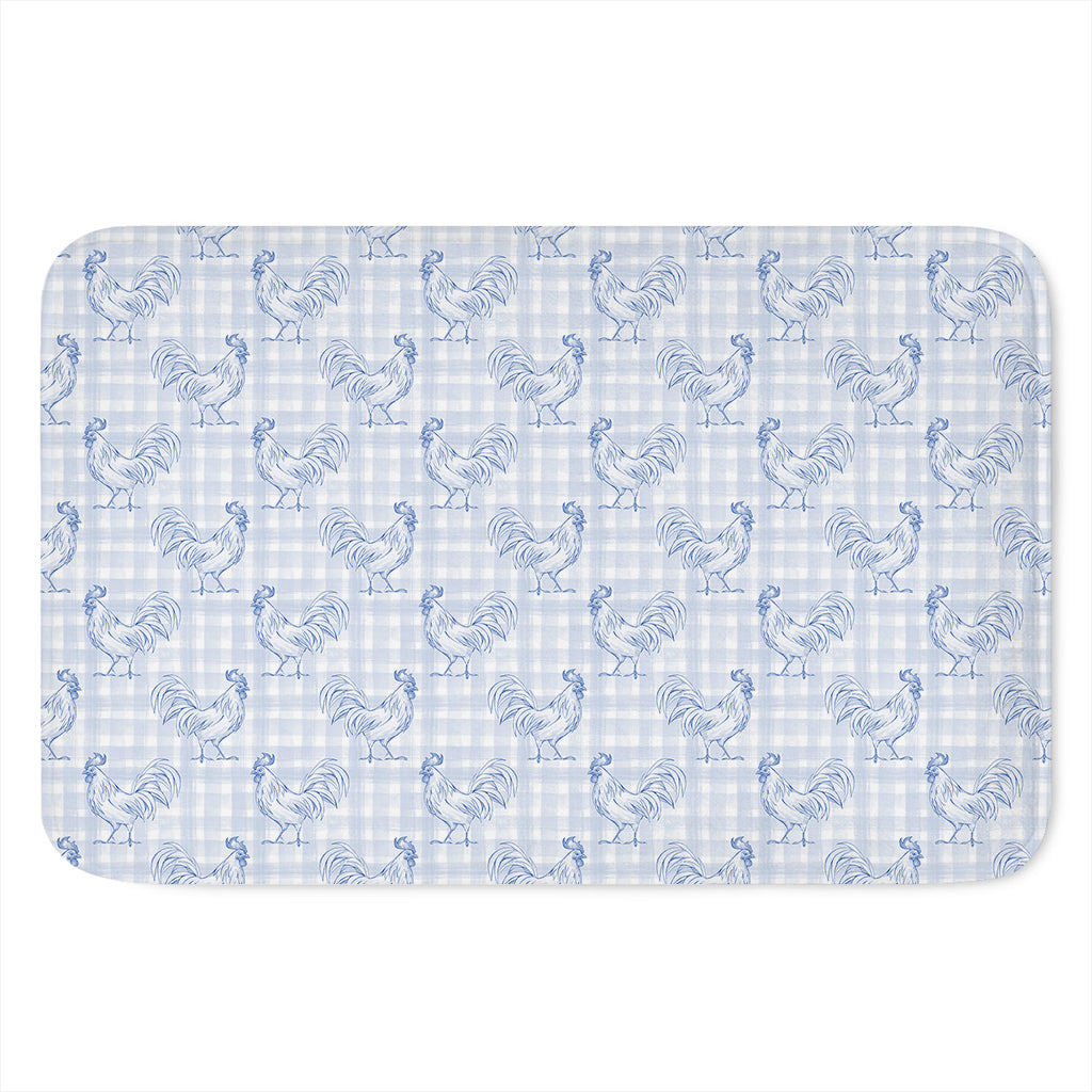 Rooster Plaid Pattern Print Indoor Door Mat