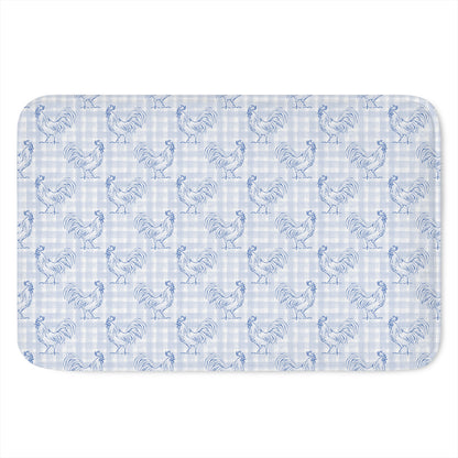 Rooster Plaid Pattern Print Indoor Door Mat