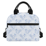 Rooster Plaid Pattern Print Insulated Lunch Bag