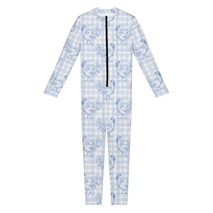 Rooster Plaid Pattern Print Jumpsuit