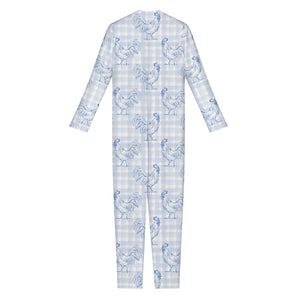 Rooster Plaid Pattern Print Jumpsuit