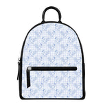 Rooster Plaid Pattern Print Leather Backpack