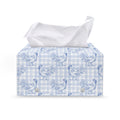 Rooster Plaid Pattern Print Leather Tissue Box Cover