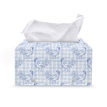 Rooster Plaid Pattern Print Leather Tissue Box Cover