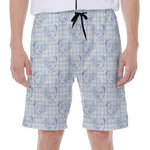 Rooster Plaid Pattern Print Men's Beach Shorts