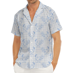 Rooster Plaid Pattern Print Men's Deep V-Neck Shirt