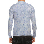 Rooster Plaid Pattern Print Men's Long Sleeve Rash Guard