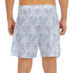Rooster Plaid Pattern Print Men's Split Running Shorts