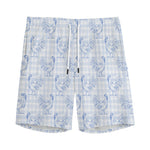 Rooster Plaid Pattern Print Men's Sports Shorts