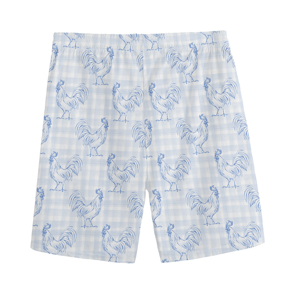 Rooster Plaid Pattern Print Men's Sports Shorts