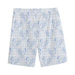 Rooster Plaid Pattern Print Men's Sports Shorts
