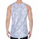 Rooster Plaid Pattern Print Men's Velvet Tank Top